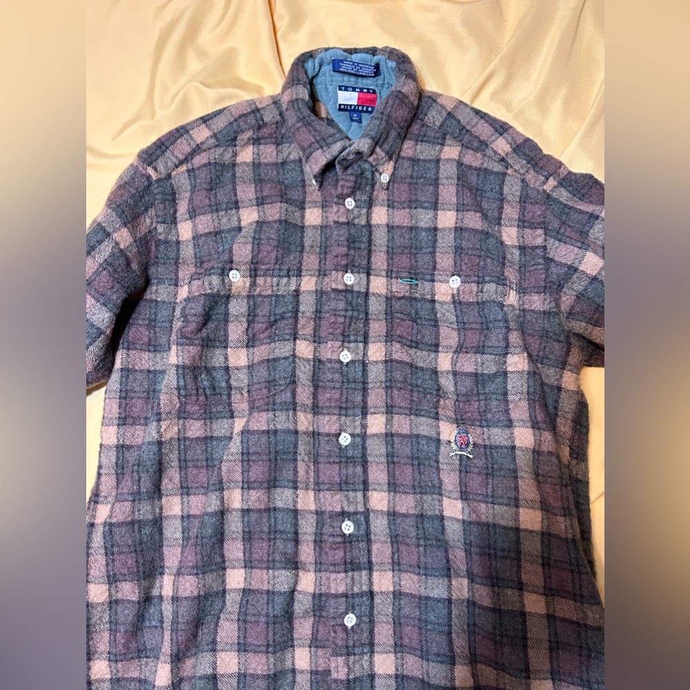Vintage Tommy Hilfiger Wool Shirt Size Medium - Picture 8 of 10